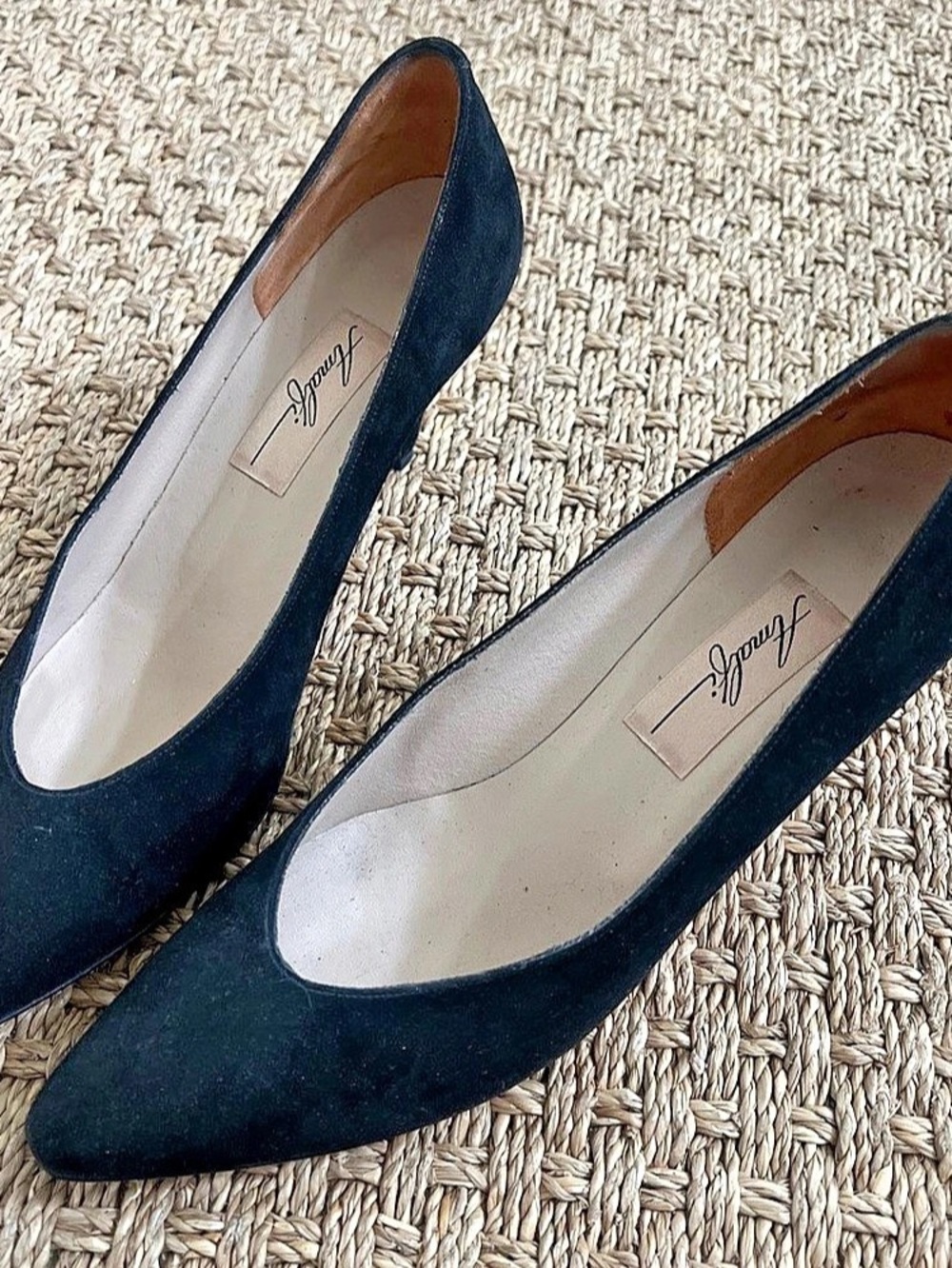 Amalfi Vintage Pointed Toe Heels Black US 9 AAA. Made in Italy, genuine leather